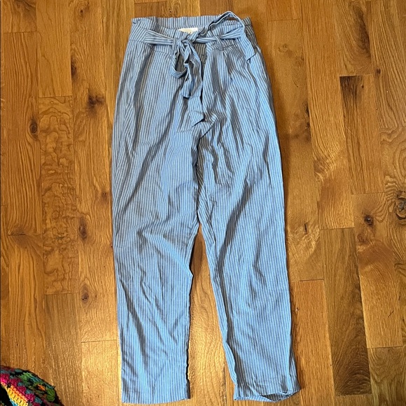 Mosaic & Co Pants - 100% Cotton lightweight blue and white stripe nautical pants